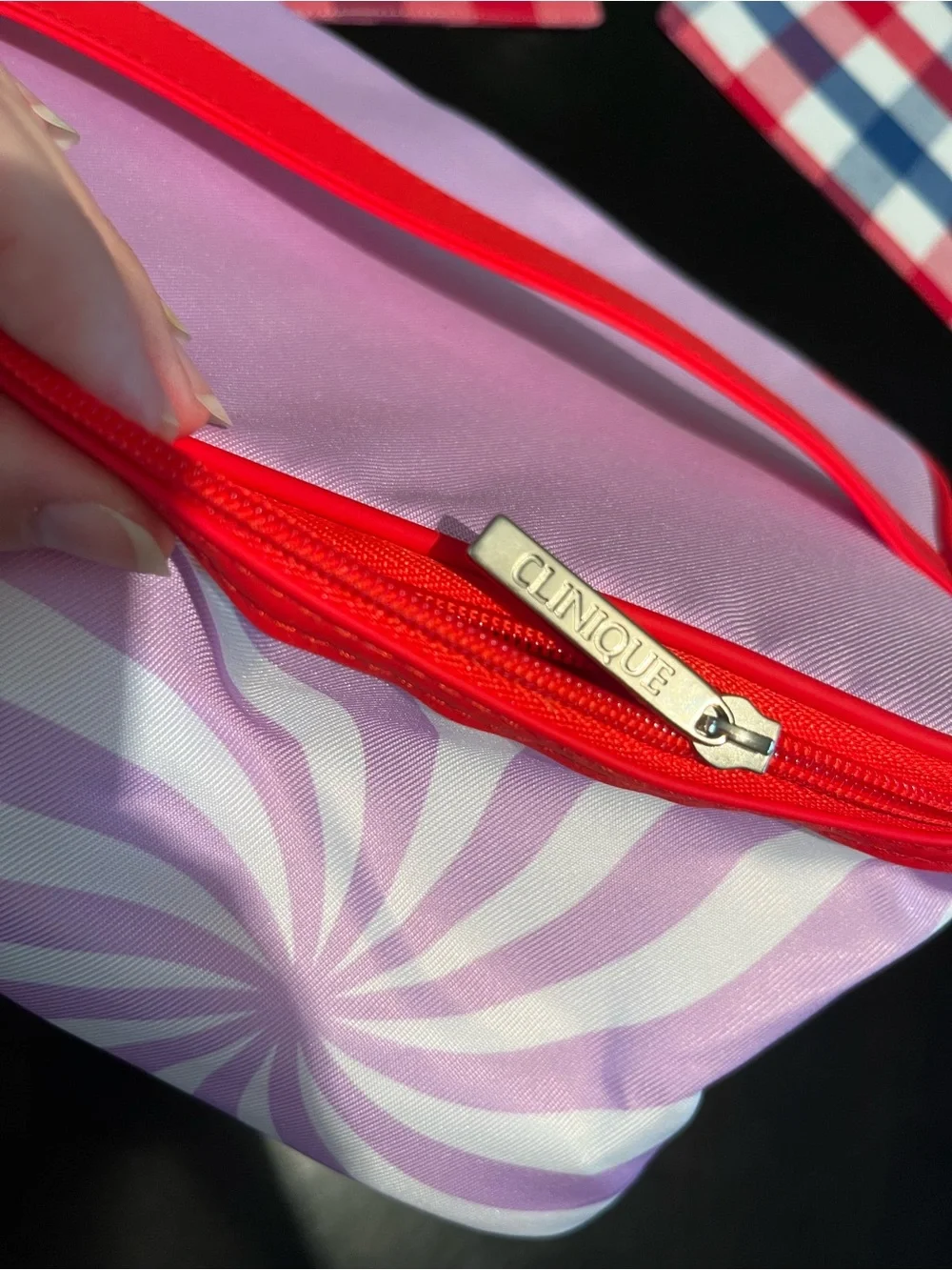 Clinique Red-Lined Purple Wave Makeup Pouch